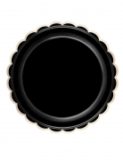 8 assiettes festonnées en carton noires et dorées 23 cm chic