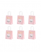 6 sacs à bonbons boo roses et blancs halloween