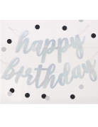 Guirlande en carton happy birthday argenté pailleté 84 cm anniversaire