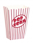 8 petites boîtes à popcorn rayées blanches et rouges 9 cm en carton