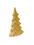 Sapin en résine pailleté doré 13 cm décoration de Noël
