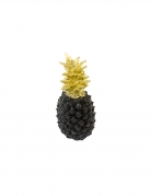 Décoration en résine ananas noir et doré 18 cm tropical chic