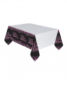 Nappe en plastique célébration pétillante rose 120 x 180 cm happy birthday