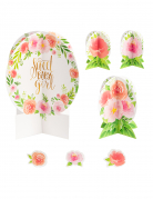 27 accessoires de décoration de table sweet baby girl fleurie et vintage