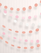 6 guirlandes en papier rose gold 2,13 m à ronds