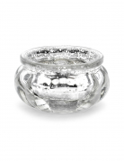 4 photophores en verre miroir argentés 6 x 3 cm pour table