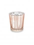 4 photophores en verre rose gold 6 cm pour bougies