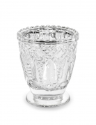 4 photophores en verre transparent 8 cm pour noël