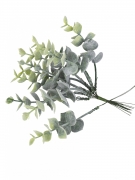 10 branches eucalyptus enneigées sur tige 17 cm pour mariage