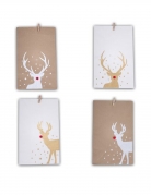 4 sachets en papier blanc et kraft rudolph 29 x 17,5 cm rennes de Noël