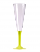 10 flûtes à champagne pied vert anis 150 ml pour anniversaire