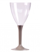 10 verres à vin pied gris 160 ml en plastique