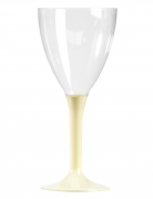 10 verres à vin pied ivoire 160 ml en plastique