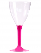10 verres à vin pied fuchsia 160 ml chics