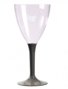 10 verres à vin transparents pied taupe 160 ml