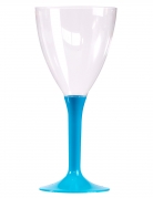 10 verres à vin pied turquoise 160 ml pour fête