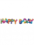 Ballon aluminium happy bday multicolore 76 x 25 cm gonflable à l'air