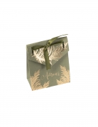 10 contenants en carton pampa kaki et dorure or amour mariage avec ruban