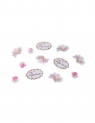 100 confettis aquarelle et amour dorure de 2 à 4,5 cm mariage romantique