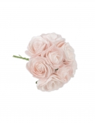 8 roses sur tige en mousses roses 8 x 15 cm pour mariage