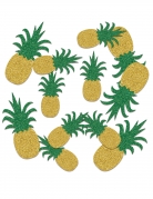 Confettis de table ananas dorés et verts pailletés 42 g pour fête Hawaï
