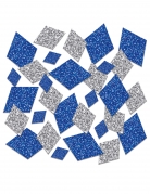 Confettis de table losanges bleu et argent pailletés 42 g assortis