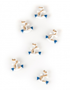 6 ancres en résine blanches 3 x 2,8 cm thème marine