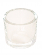 Bougeoir en verre rond transparent pour bougie chauffe-plat