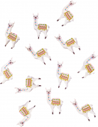 12 confettis en bois adhésifs lama colorés 3 x 1,8 cm