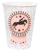 10 gobelets carton équitation 7,8 x 9,7 cm motif fer à cheval