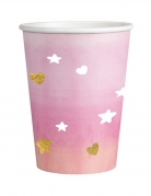 8 gobelets en carton oh baby rose et or 250 ml pour baby shower