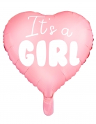 Ballon aluminium cœur rose it's a girl 45 cm pour baby shower