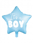 Ballon aluminium étoile bleu it's a boy 48 cm baby shower