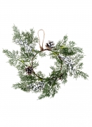 Couronne de pommes de pin et sapin 30 x 14 cm, décoration à suspendre