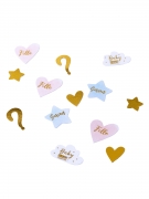 100 confettis fille ou garçon rose bleu et or pour gender reveal