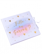 Livre d'or fille ou garçon rose bleu et or 64 pages pour baby shower