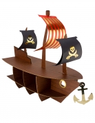 Présentoir bateau pirate dorure 46,5 x 40 x 20 cm pour gâteaux