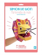 Marionnette de main en carton Simon le lion 20,5 x 29 cm, kit à construire