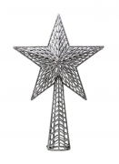 Cimier de sapin étoile argentée pailletée 27 cm décoration de Noël