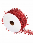 Guirlande de sapin rouge étoiles 3 m en rouleau