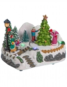 Village de Noël lumineux sapin 18 x 12 x 13 cm décoration animée