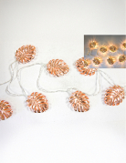 Guirlande lumineuse rose gold feuilles tropicales 1,65 m à piles