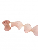 Ruban plissé armé brillant rose gold 12 cm x 2,5 m pour mariage