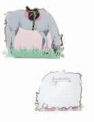 8 cartes d'invitation cheval 13 cm pour anniversaire