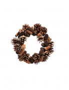 Couronne de pommes de pin et cannelle 19 cm déco naturelle