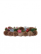 Centre de table 2 photophores nature traditionnelle 30 cm pour noël