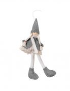 Suspension poupée grise 11 cm pour noël