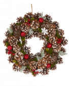 Couronne de noël baies des bois 35 cm traditionnelle