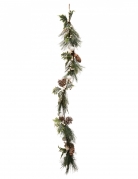 Guirlande feuillage vert et pommes de pin 1 m déco noël
