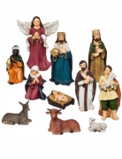 11 santons en résine 7,5 cm pour crèche de Noël